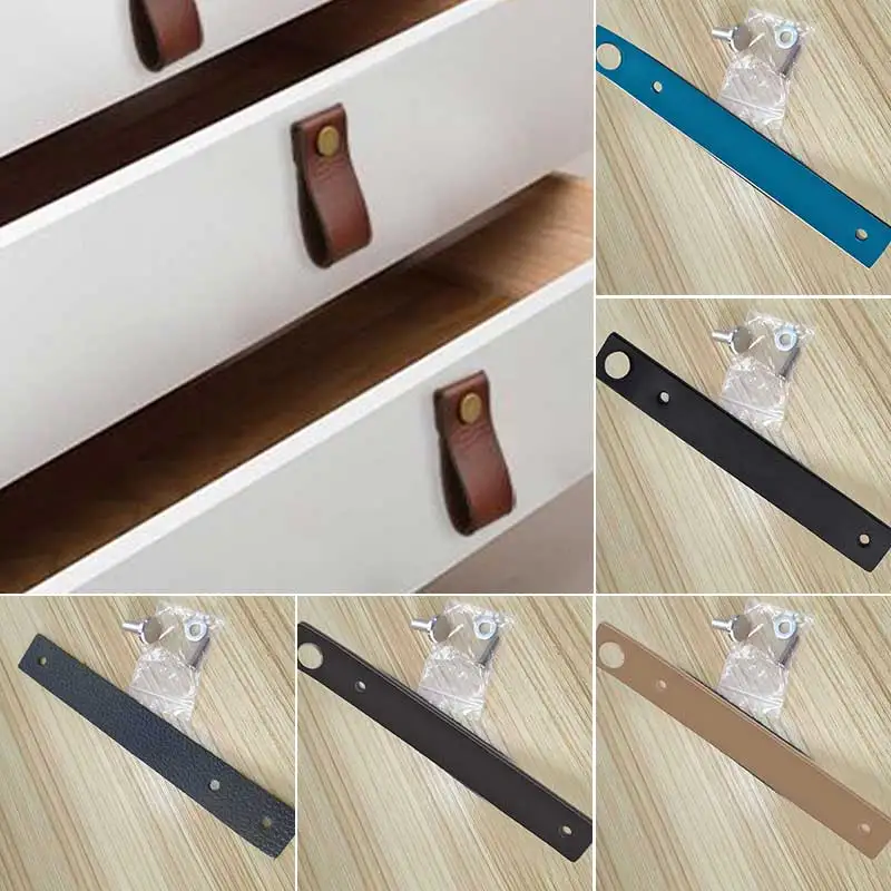 Handmade Leather Pull Handle Minimalist Door Cupboard Drawer Kitchen Cabinet Brown Black Hardware Door Handle Fashion
Handmade Leather Pull Handle Minimalist Door Cupboard Drawer Kitchen Cabinet Brown Black Hardware Door Handle Fashion