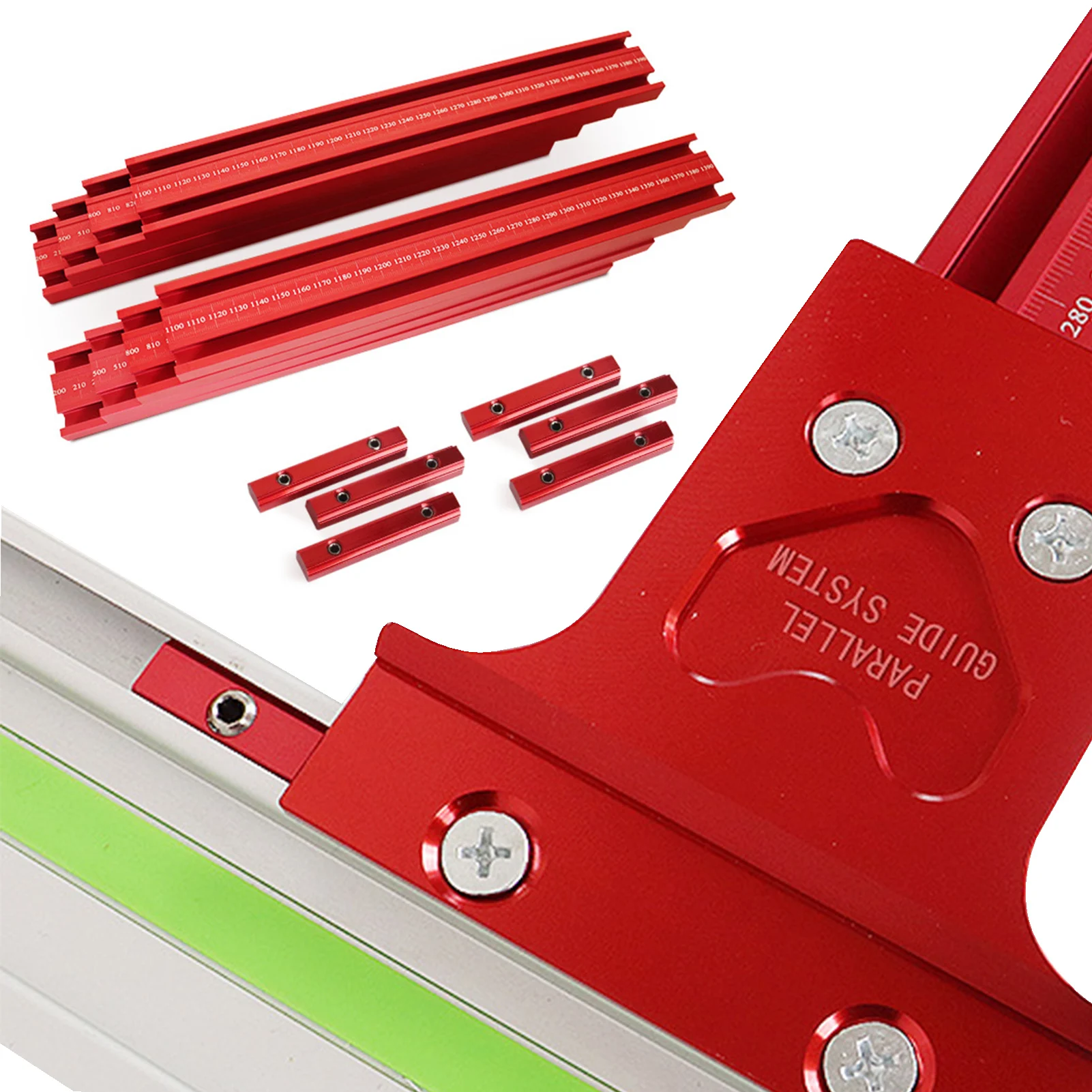 42-Piece Set Of Track Saw Rail Parallel Guide Rail Aluminium Alloy T-Track Slot Woodworking Auxiliary Track Woodworking Tool
42-Piece Set Of Track Saw Rail Parallel Guide Rail Aluminium Alloy T-Track Slot Woodworking Auxiliary Track Woodworking Tool
