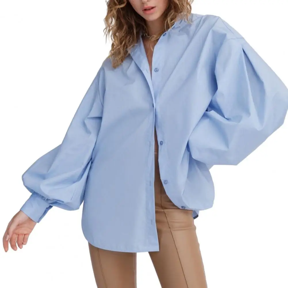 Fashion Women Shirt Stand Collar Lantern Long Sleeve Blouses Tops Spring Autumn Solid Color Loose Shirt blusas para mujer 2023
Fashion Women Shirt Stand Collar Lantern Long Sleeve Blouses Tops Spring Autumn Solid Color Loose Shirt blusas para mujer 2023