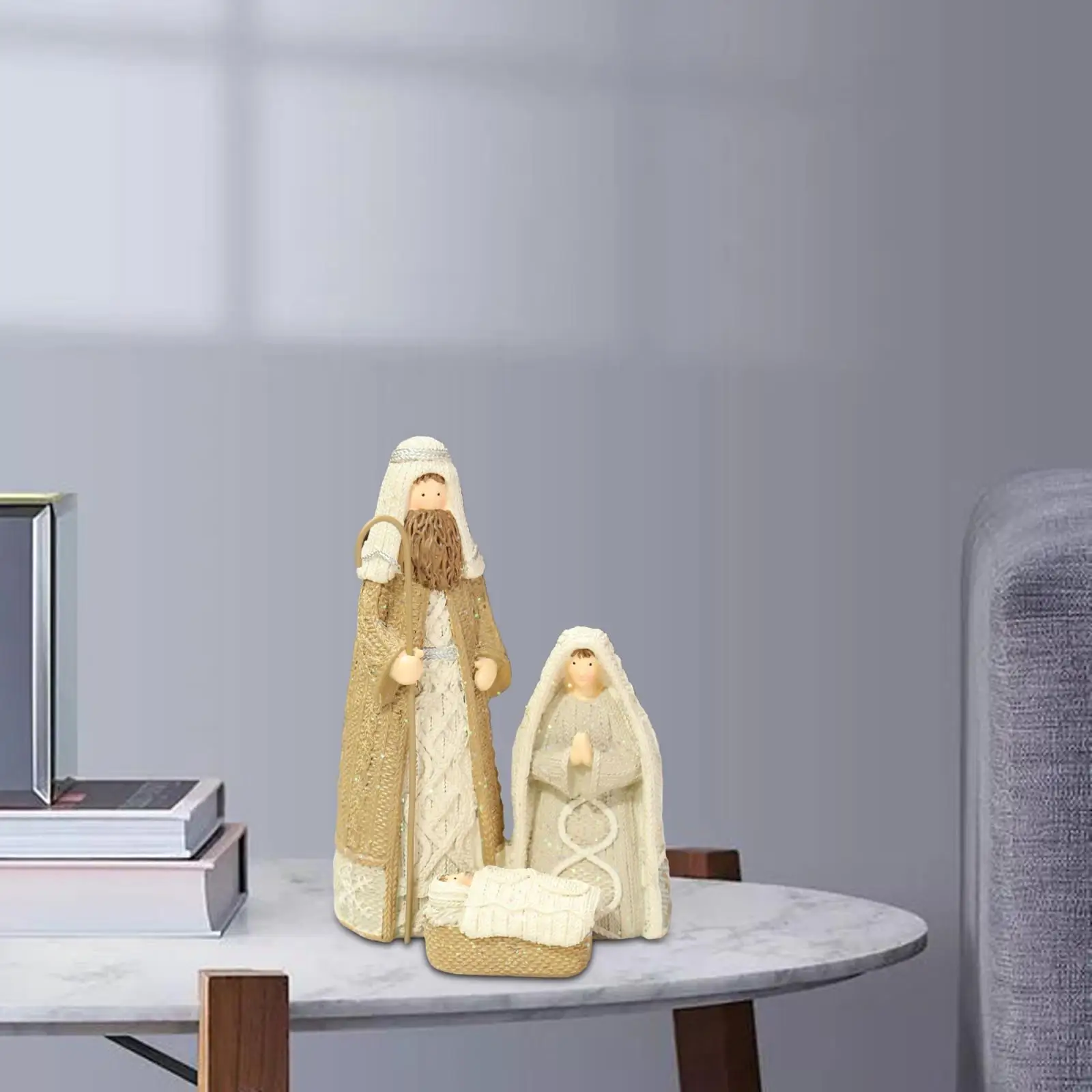 Holy Family Figurine Nativity Scene Christmas Crib Resin Statue Ornament Religious Sculpture for Desk Church Home Shelf Decor
Holy Family Figurine Nativity Scene Christmas Crib Resin Statue Ornament Religious Sculpture for Desk Church Home Shelf Decor