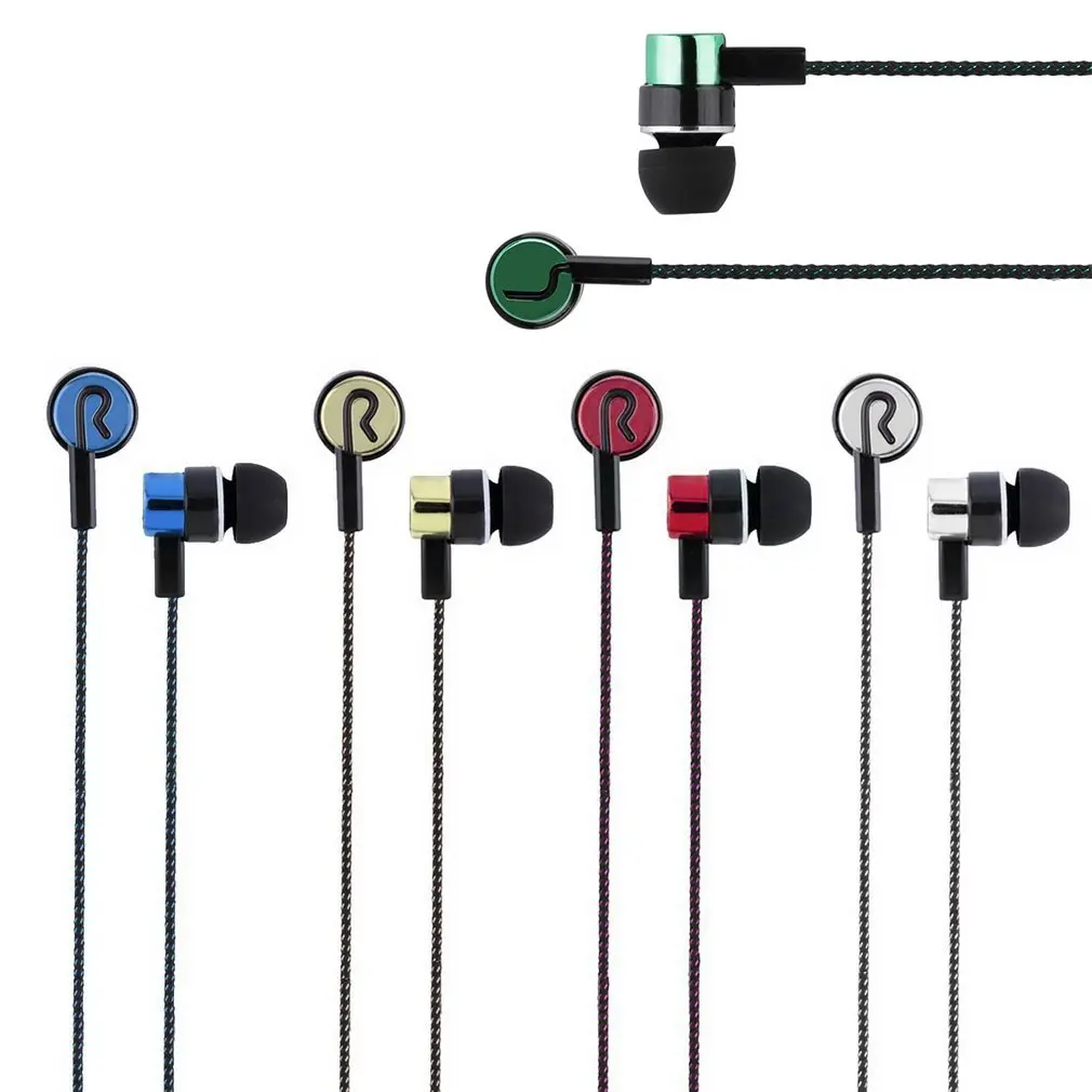 

Earphone Braided Wiring Super Bass In Ear Music Wired Headphone HIFI Stereo Earbuds Noise Isolating Sport Earphones With Mic