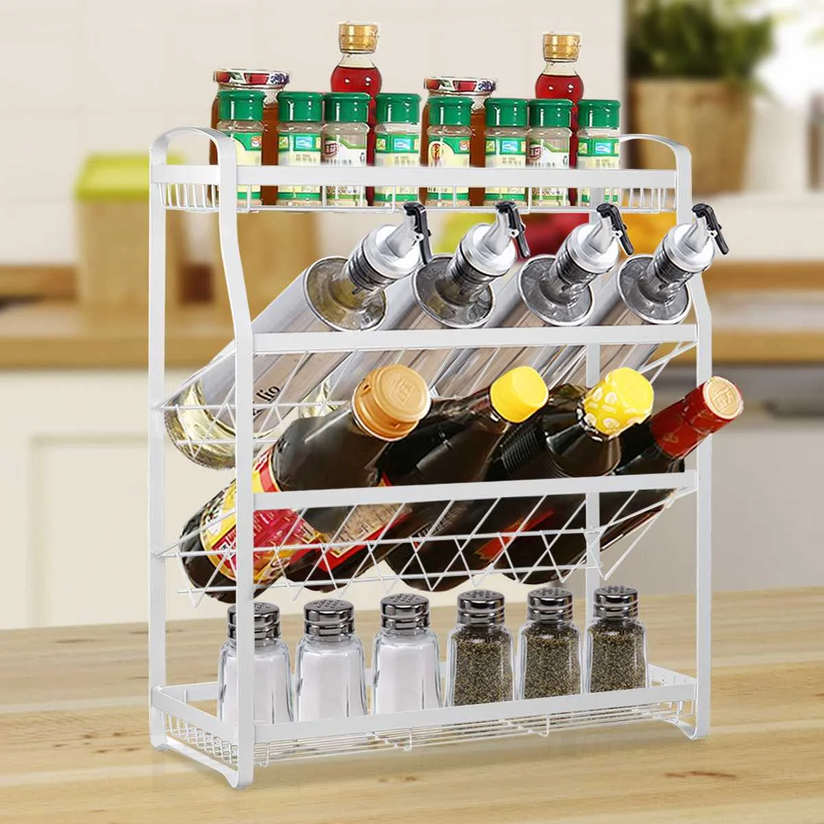 4 Tiers Multifunction Spice Rack Organizer Kitchen Bathroom Iron Art Rack Jars Seasoning Bottle Home Storage Table Shelf Holder
4 Tiers Multifunction Spice Rack Organizer Kitchen Bathroom Iron Art Rack Jars Seasoning Bottle Home Storage Table Shelf Holder
