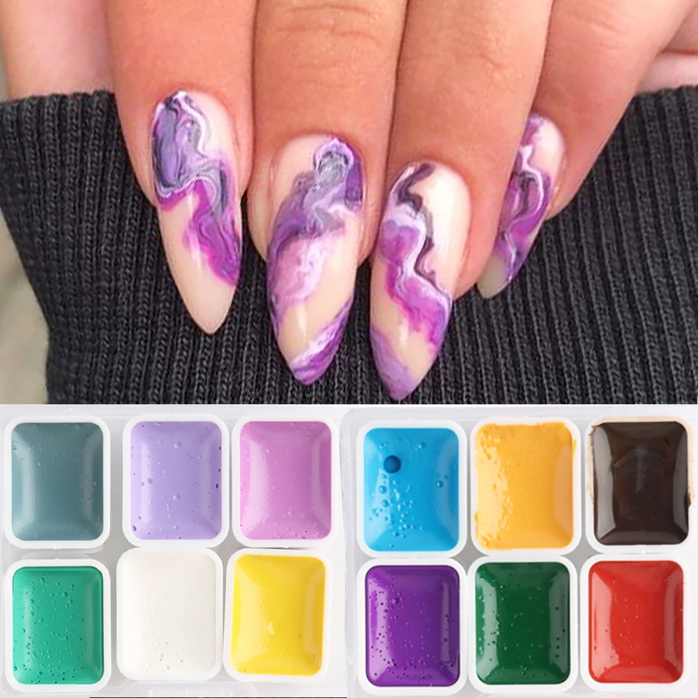6 Colors Solid Watercolor Paint Gel Polish Nail Art Ink Marble Blooming Design Flower Drawing Manicure Supplies LEBGCS-1-07
6 Colors Solid Watercolor Paint Gel Polish Nail Art Ink Marble Blooming Design Flower Drawing Manicure Supplies LEBGCS-1-07