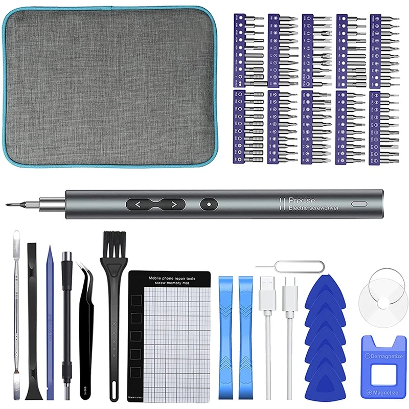 Компактный набор, Прецизионная аккумуляторная отвертка, Электрическая отвертка с зарядкой от USB, комплект для ремонта 
Компактный набор, Прецизионная аккумуляторная отвертка, Электрическая отвертка с зарядкой от USB, комплект для ремонта