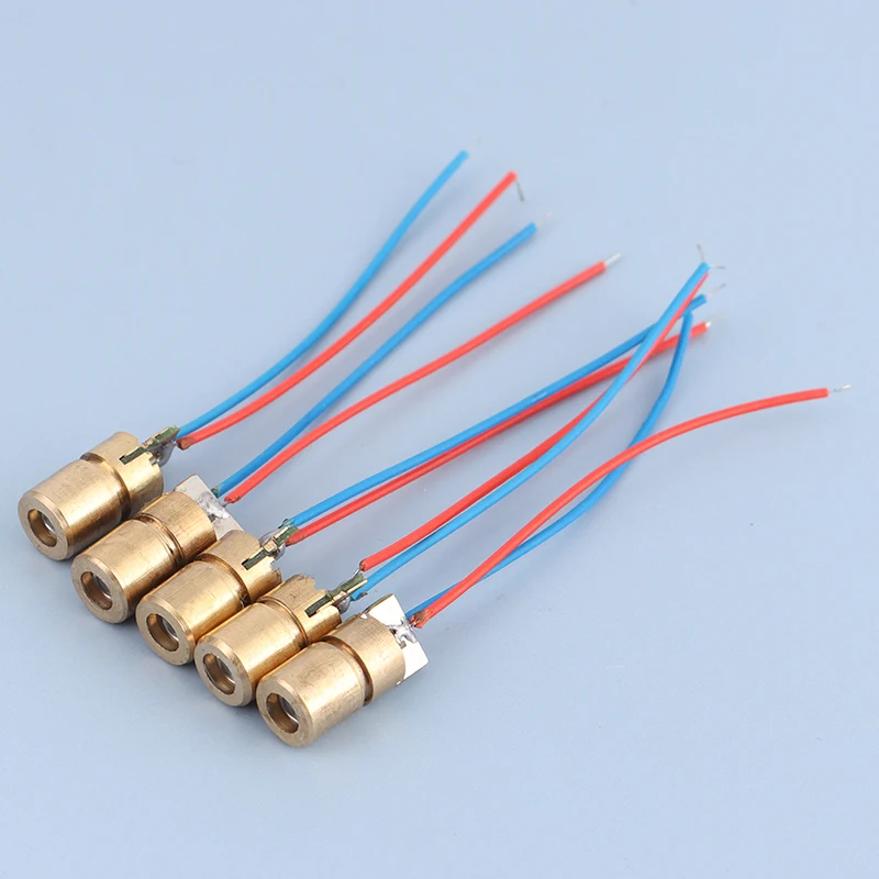 5Pcs 6mm Adjustable Laser Diode Tube Point Brass Semiconductor Laser Tube 650nm 3V Red Point Line Laser Diode Red Copper Head
5Pcs 6mm Adjustable Laser Diode Tube Point Brass Semiconductor Laser Tube 650nm 3V Red Point Line Laser Diode Red Copper Head