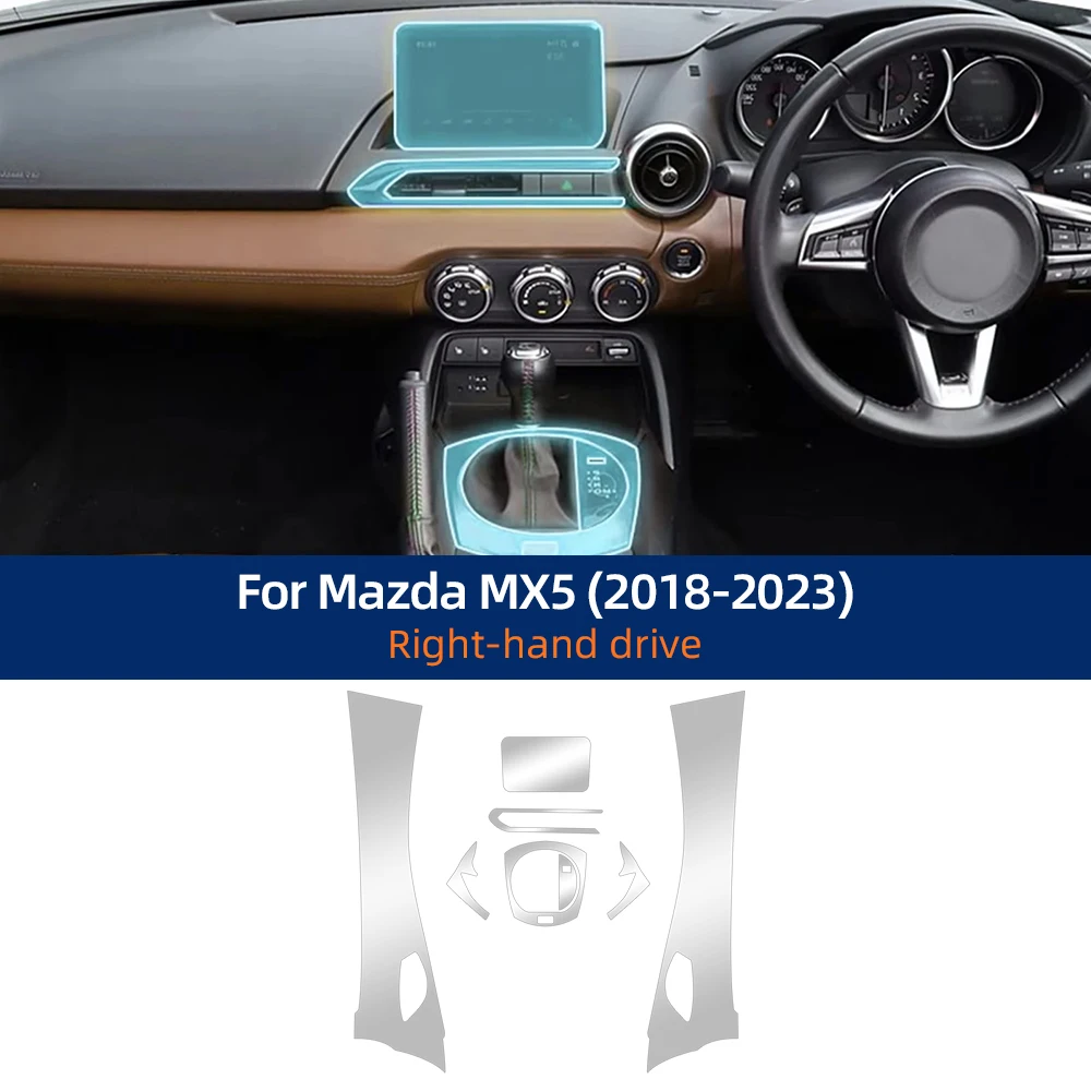 Предварительно вырезанная пленка для салона автомобиля PPF для Mazda MX5 2022 2023, защитная пленка для краски, консоль, царапины, прозрачная пленка из ТПУ, ремонт 
Предварительно вырезанная пленка для салона автомобиля PPF для Mazda MX5 2022 2023, защитная пленка для краски, консоль, царапины, прозрачная пленка из ТПУ, ремонт