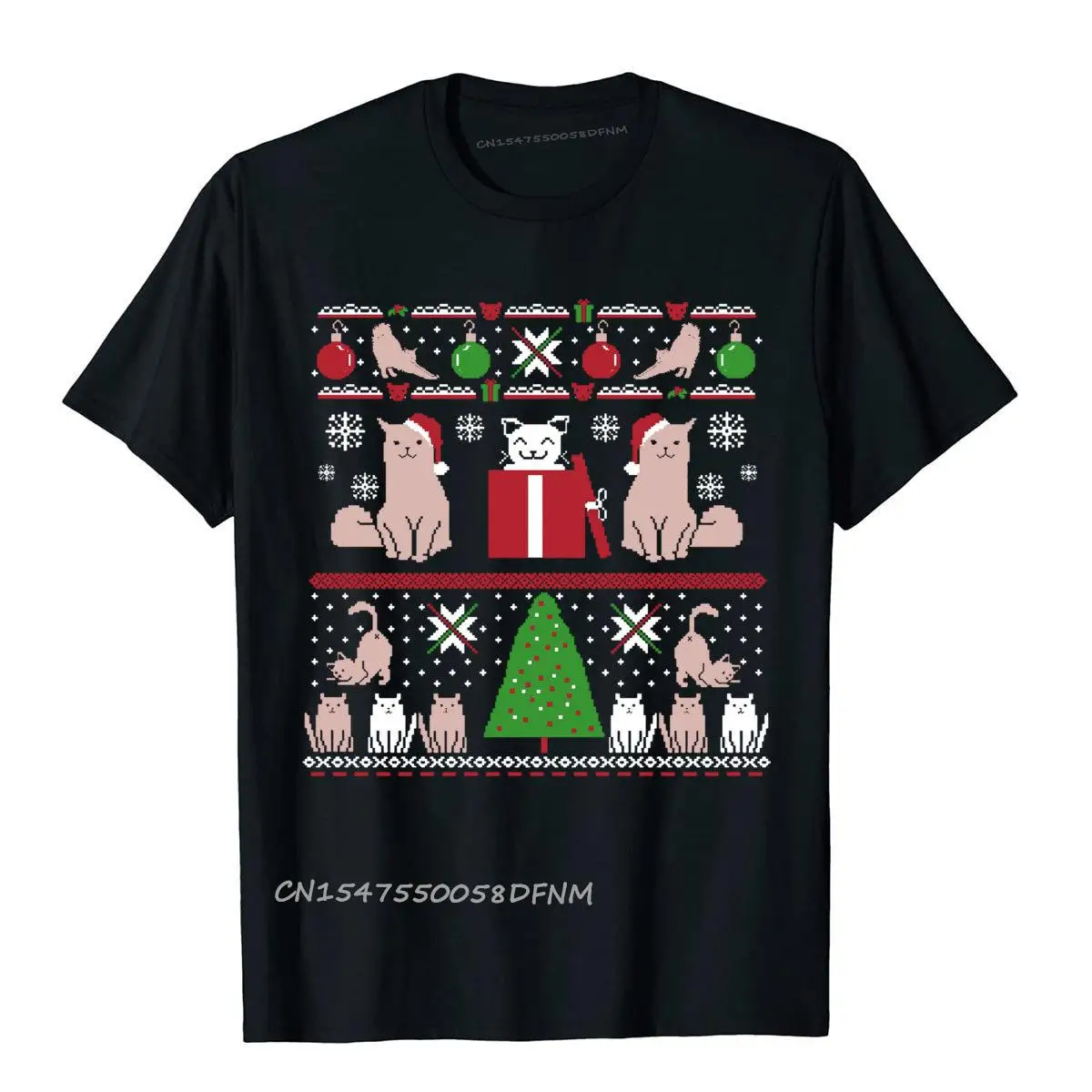 Уродливые Рождественские украшения, компания по производству кошек, семейных топов, футболка, высококачественные хлопковые футболки для м... 
Уродливые Рождественские украшения, компания по производству кошек, семейных топов, футболка, высококачественные хлопковые футболки для м...