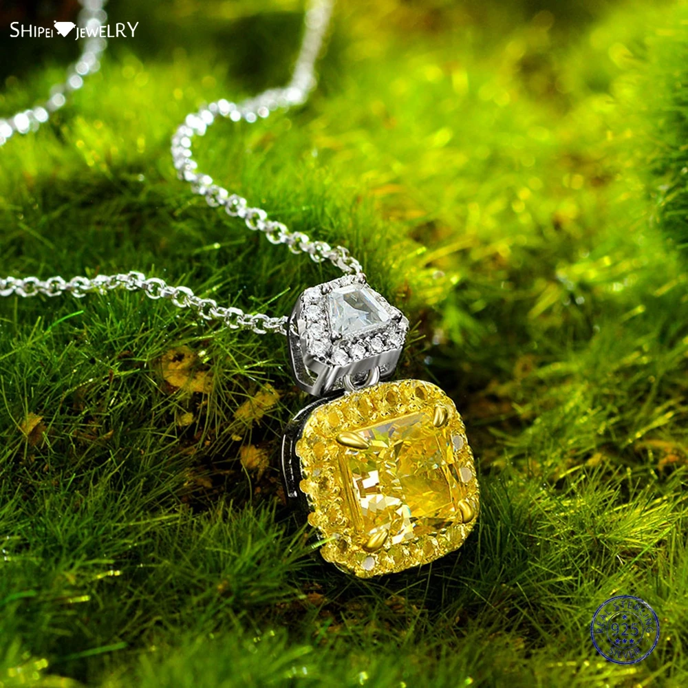 Shipei 100% 925 Sterling Silver Crushed Ice Cut 7*7 MM Created Moissanite Citrine Gemstone Women Pendant Necklace Fine Jewelry
Shipei 100% 925 Sterling Silver Crushed Ice Cut 7*7 MM Created Moissanite Citrine Gemstone Women Pendant Necklace Fine Jewelry