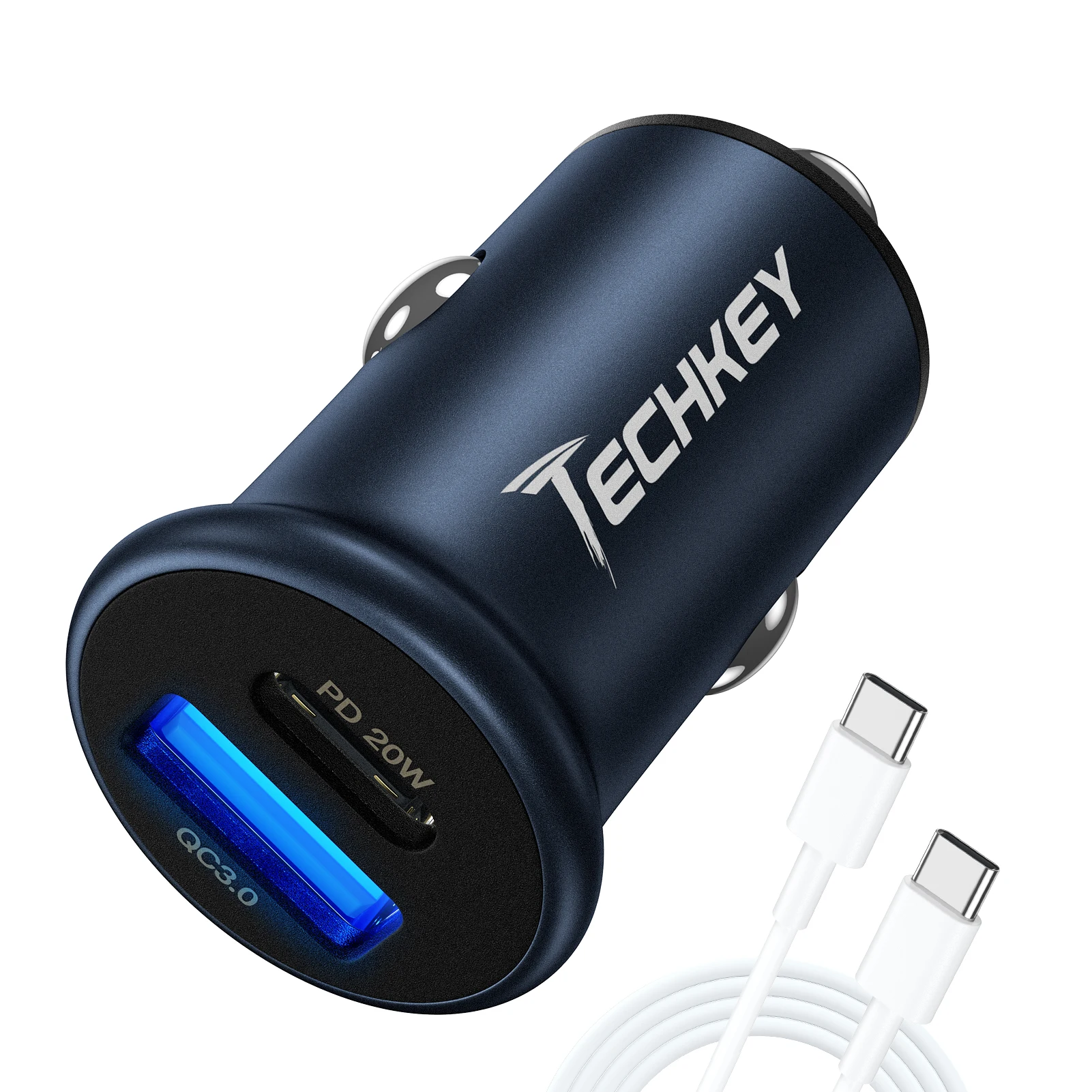 Techkey 20W Dual Port Fast USB C Car Charger Adapter USB Car Charger Compact Power Adapter with Power Delivery & Quick Charge
Techkey 20W Dual Port Fast USB C Car Charger Adapter USB Car Charger Compact Power Adapter with Power Delivery & Quick Charge