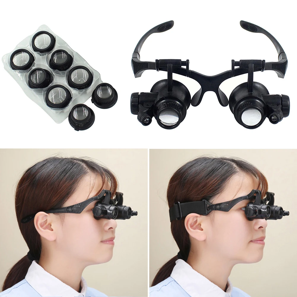 Eyewear Loupe Repair Third Hand Helmet Magnifying LED Magnifying Headband Head Wearing Magnifier Glasses Loupes for Reading
Eyewear Loupe Repair Third Hand Helmet Magnifying LED Magnifying Headband Head Wearing Magnifier Glasses Loupes for Reading