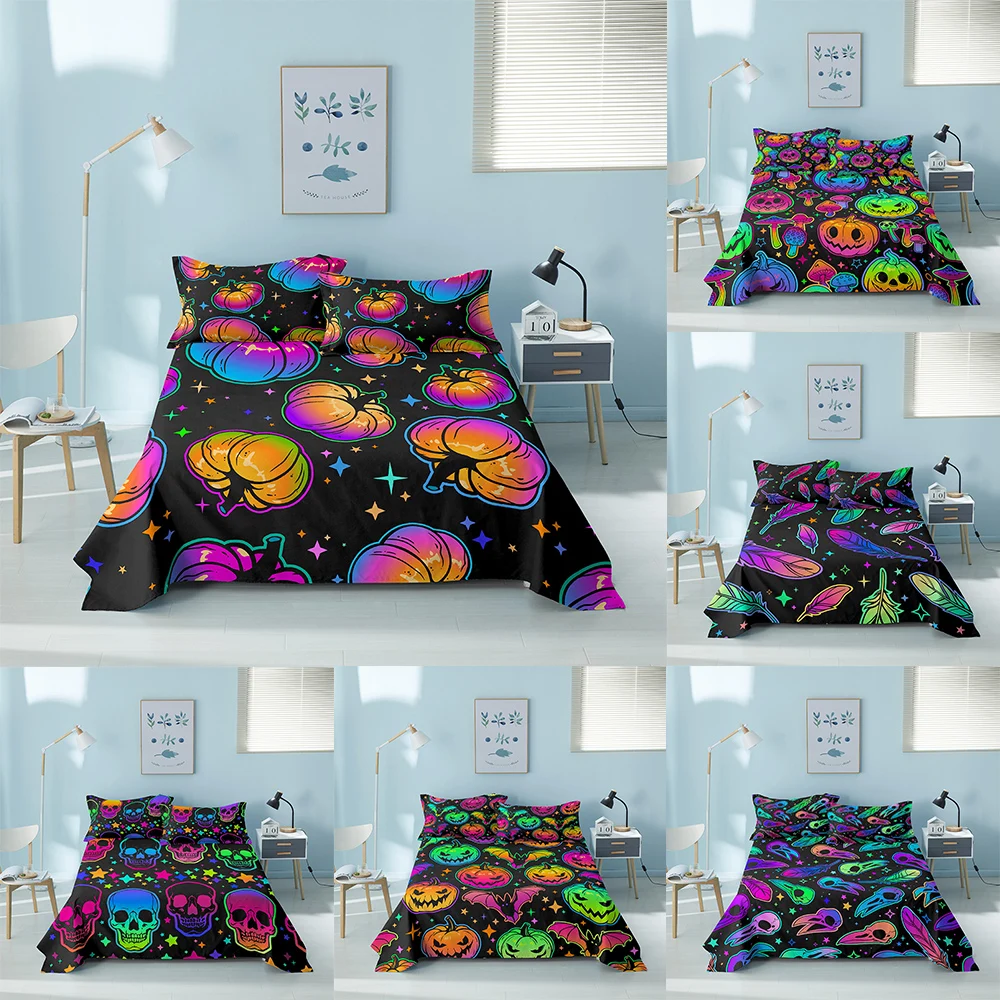 Простыня из полиэстера с принтом тыквы, мягкая дышащая ткань, размеры Queen/King, покрывало для Хэллоуина 
Простыня из полиэстера с принтом тыквы, мягкая дышащая ткань, размеры Queen/King, покрывало для Хэллоуина