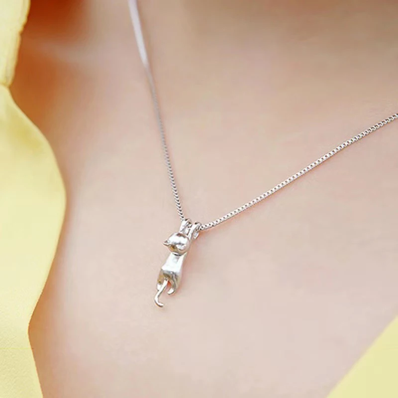 Gift Clavicle Chain Cat Shape Necklace Pendant Necklace Necklace Chain Three-dimensional Simple Cartoon Cute Silver Plated
Gift Clavicle Chain Cat Shape Necklace Pendant Necklace Necklace Chain Three-dimensional Simple Cartoon Cute Silver Plated