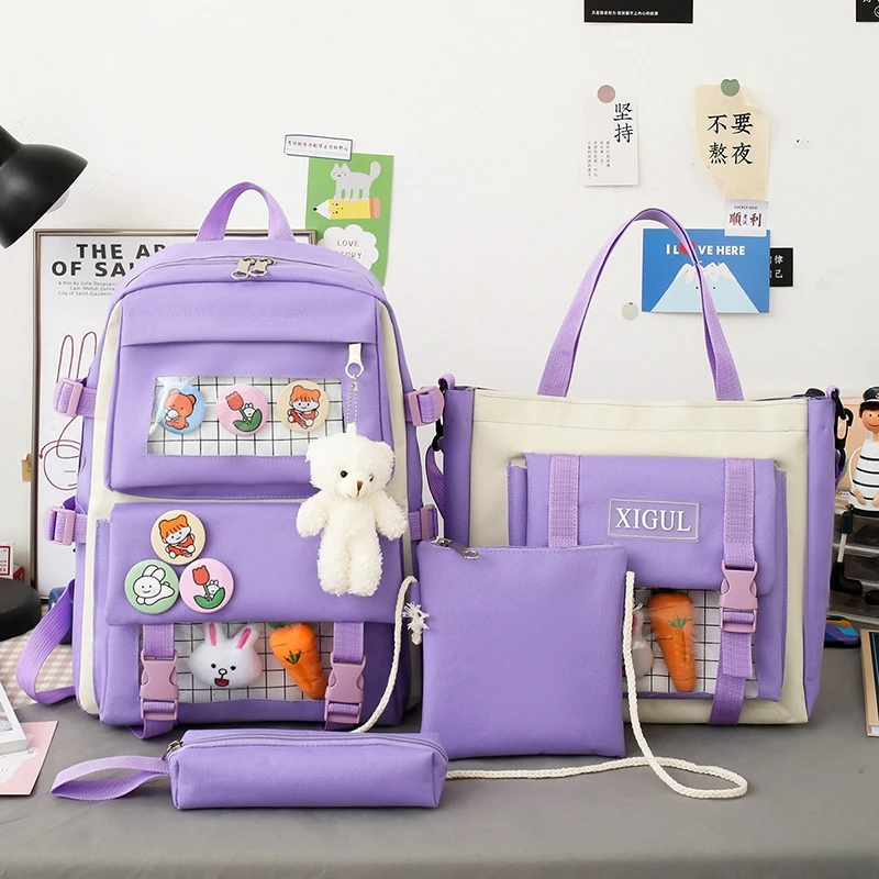 Kawaii Women Backpack Cartoon Student Girl School Bag Multi-piece set Female Backpack Cute High Capacity School Bags For Girls
Kawaii Women Backpack Cartoon Student Girl School Bag Multi-piece set Female Backpack Cute High Capacity School Bags For Girls
