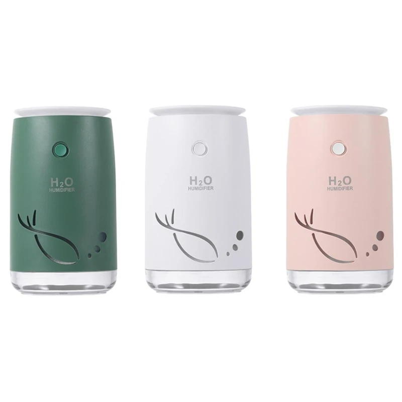 

310ML Rechargeable Mini Electric Air Humidifier Fish Colorful LED Light Atmosphere Lamp For Home Car Office