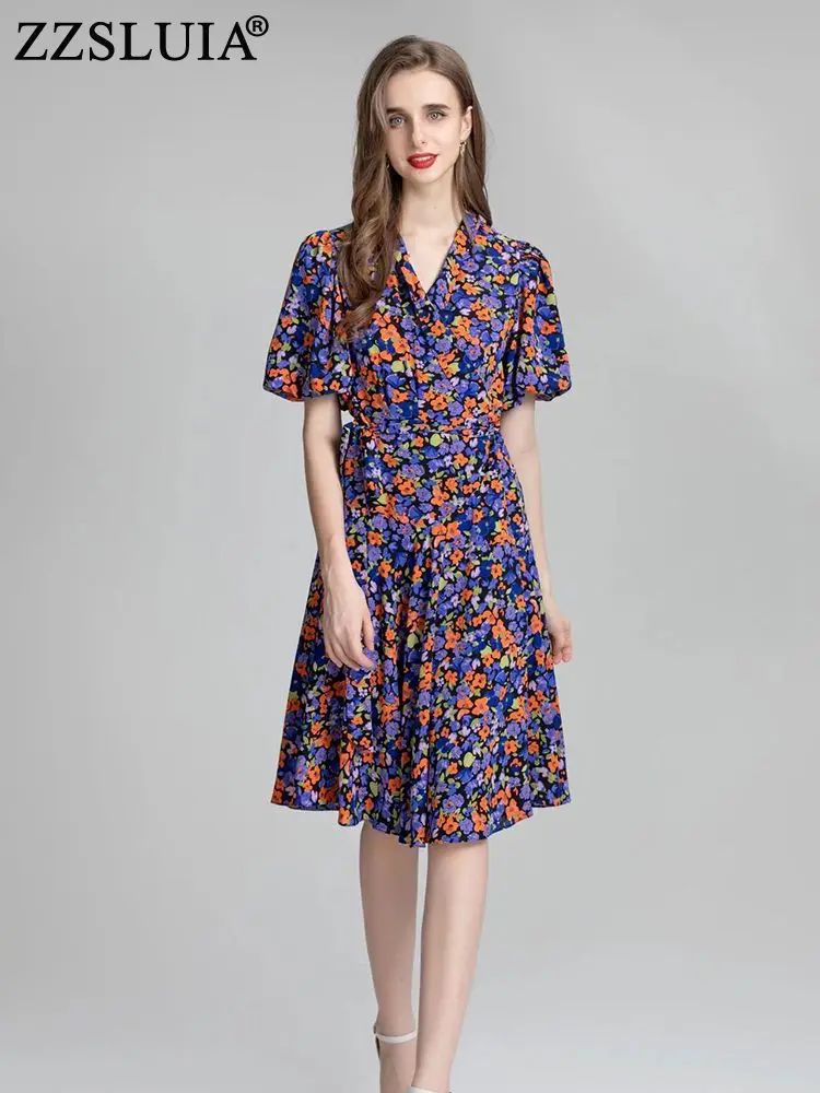 ZZSLUIA Vintage Dresses For Women Floral Printed Lacing Designer Slim Dress Fashion Puff Sleeve Summer Dresses Female Clothing
ZZSLUIA Vintage Dresses For Women Floral Printed Lacing Designer Slim Dress Fashion Puff Sleeve Summer Dresses Female Clothing