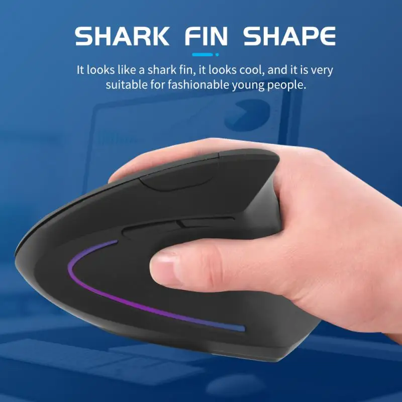 

Cool Shark Mice 2.4g Vertical Mouse Right Hand Upright Mouse For Pc Laptop Office Home Mouse 1600dpi Usb Gaming Ergonomic New