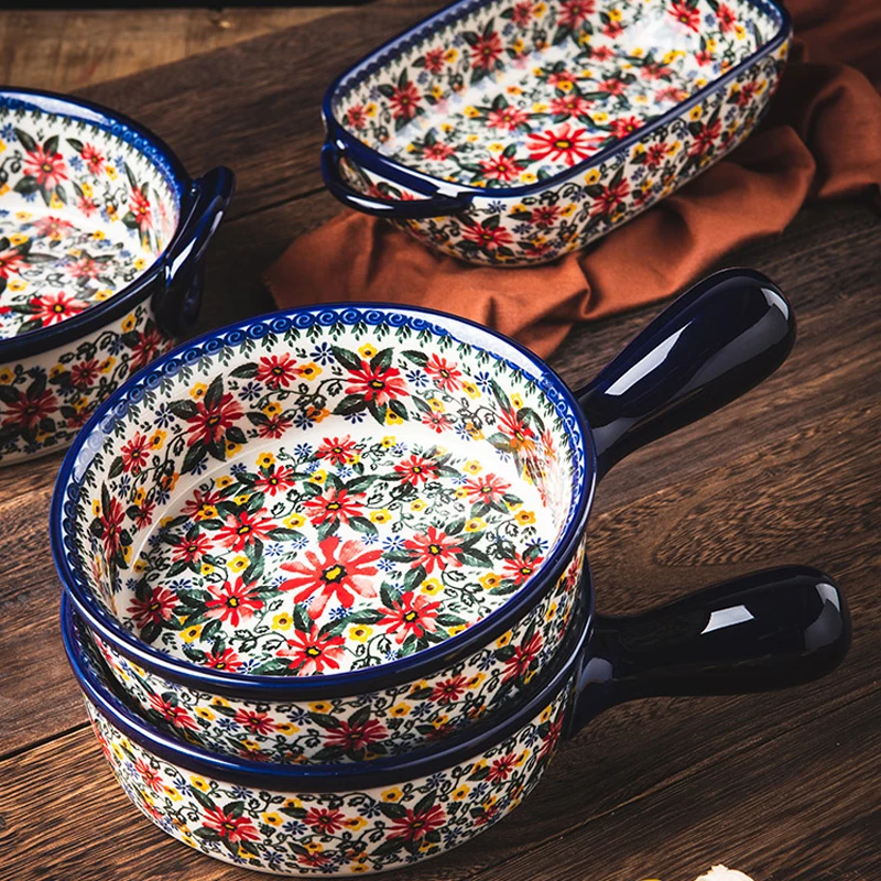 Ceramic Household Bowl Dishes Hand-painted Salad Plate Oven Microwave Ceramic Tableware Binaural Soup Bowl Instant Noodle Bowl
Ceramic Household Bowl Dishes Hand-painted Salad Plate Oven Microwave Ceramic Tableware Binaural Soup Bowl Instant Noodle Bowl