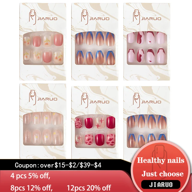 False Nails Art Press on Nail Fake Tips Set Stick Coffin Full Cover Acrylic with Glue Chablon French Tip Designs Short Impress
False Nails Art Press on Nail Fake Tips Set Stick Coffin Full Cover Acrylic with Glue Chablon French Tip Designs Short Impress