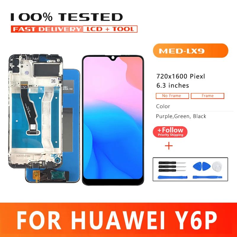 6.3 inch Premium Quality LCD For Huawei Y6P LCD Display Touch Screen Replacement Parts For Honor 9A MED-LX9 MED-LX9N LCD 
6.3 inch Premium Quality LCD For Huawei Y6P LCD Display Touch Screen Replacement Parts For Honor 9A MED-LX9 MED-LX9N LCD