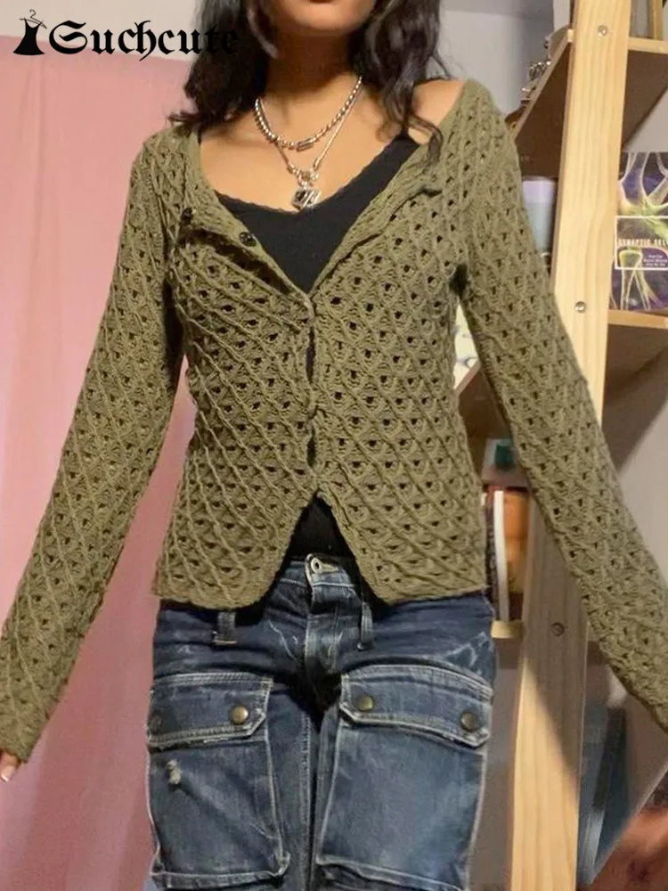 SUCHCUTE Harajuku Hollow Out Sweater Women Autumn Winter Basic Kintted Preppy Style Tops Vintage Long Sleeve Streetwear Clothes
SUCHCUTE Harajuku Hollow Out Sweater Women Autumn Winter Basic Kintted Preppy Style Tops Vintage Long Sleeve Streetwear Clothes