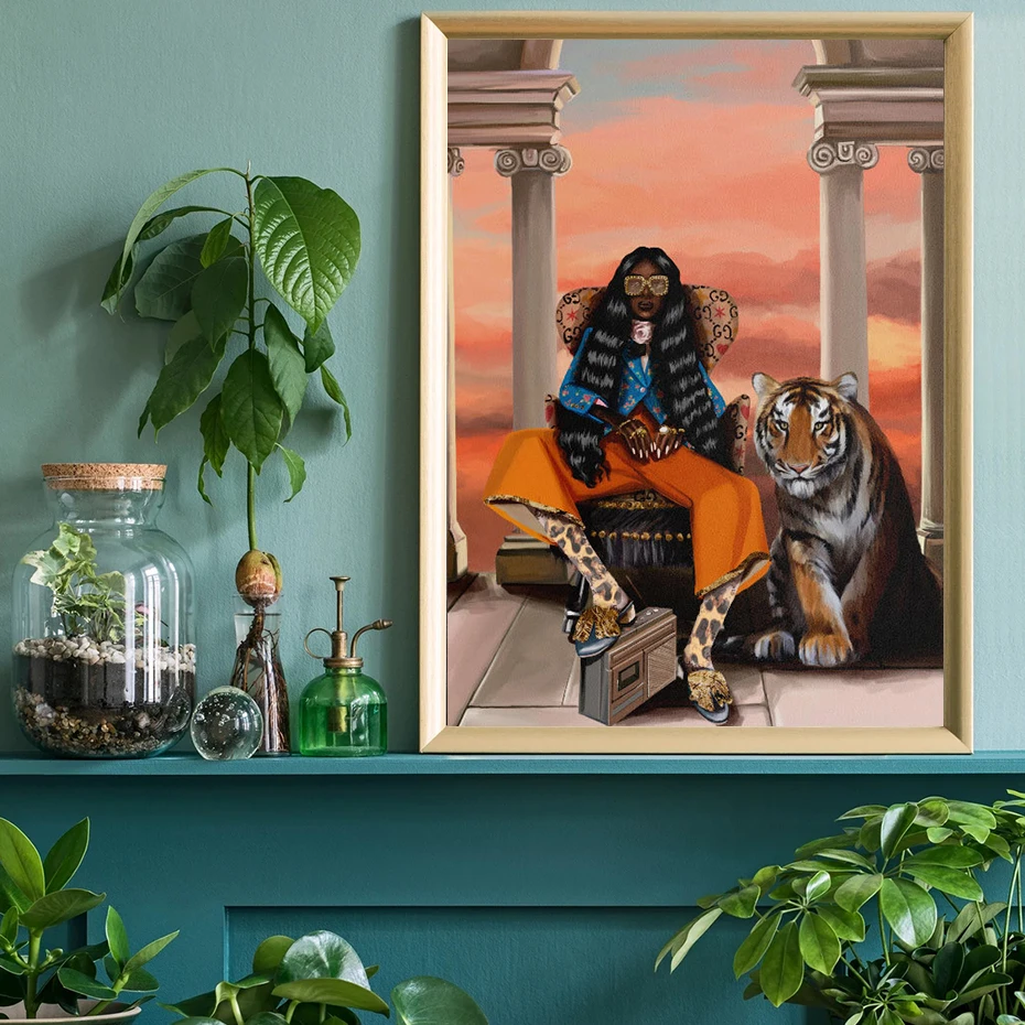 Luxury Sexy Girl Posters and Prints Pet Tiger Creative Wall Art Canvas Painting Live Life Ponder Pictures for Living Room Decor
Luxury Sexy Girl Posters and Prints Pet Tiger Creative Wall Art Canvas Painting Live Life Ponder Pictures for Living Room Decor