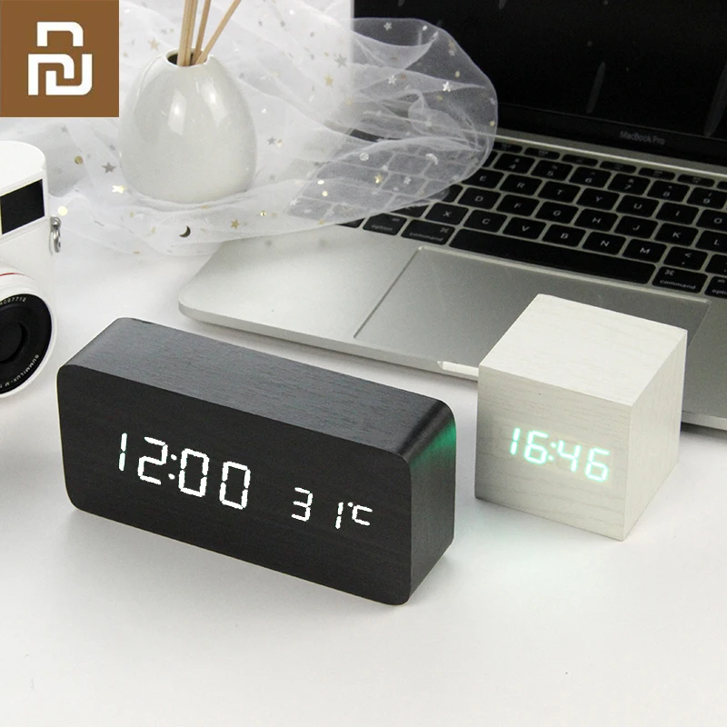 NEW2022 youpin Wooden Wood LED Alarm Clock Sound Control Desktop Table Digital Thermometer Wood USB/AAA Date Display Electronic
NEW2022 youpin Wooden Wood LED Alarm Clock Sound Control Desktop Table Digital Thermometer Wood USB/AAA Date Display Electronic