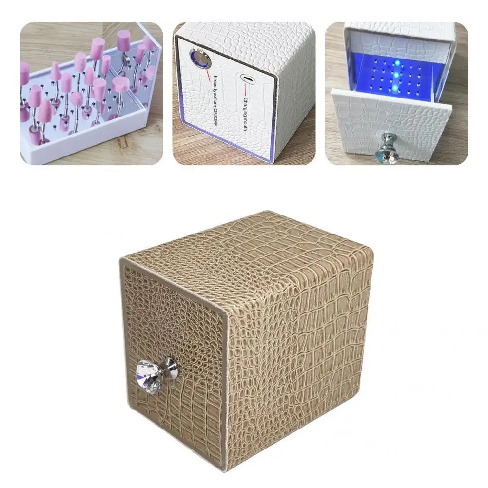 Eco-friendly Manicure Drill Organizer Cuboid Grinding Heads Box Rechargeable Fashion Leather Nail Drill Bit Holder Box
Eco-friendly Manicure Drill Organizer Cuboid Grinding Heads Box Rechargeable Fashion Leather Nail Drill Bit Holder Box