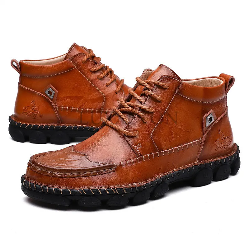 Outdoor Men Leather Boots Black Platform Casual Motorcycle Ankle Soft Classic Punk Designer Roman Fashion Sneakers
Outdoor Men Leather Boots Black Platform Casual Motorcycle Ankle Soft Classic Punk Designer Roman Fashion Sneakers