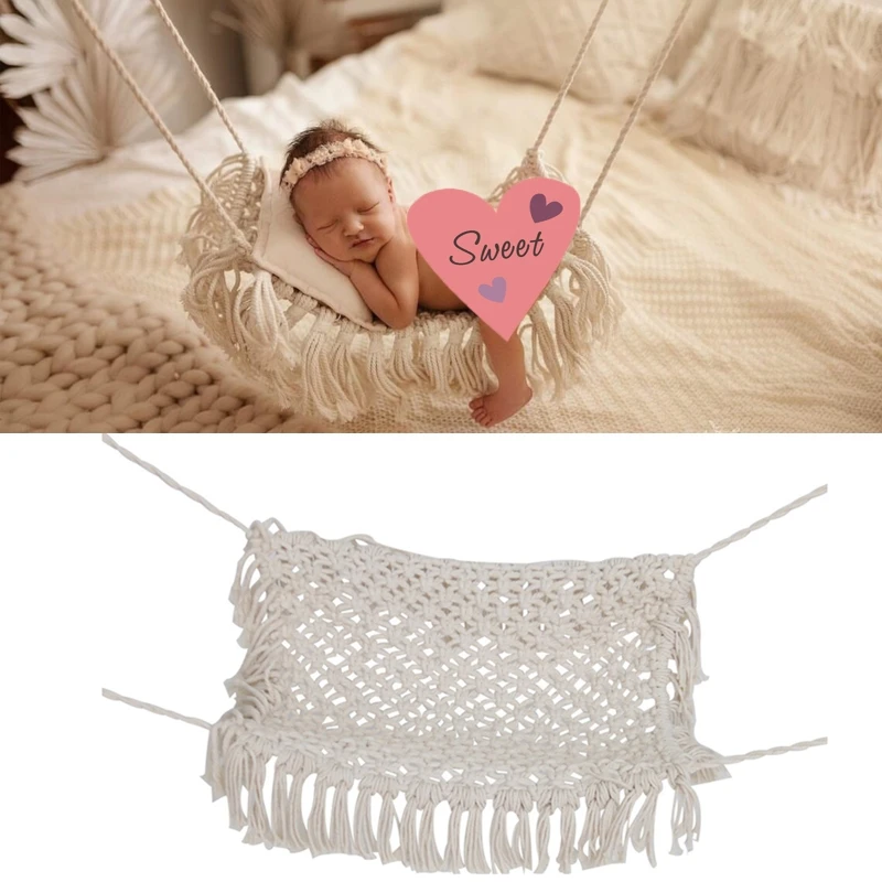 

Newborn Photography Props Crochet Hammock Baby Photoshoot Posing Props Furniture Photo Backdrop Accessories for Infants