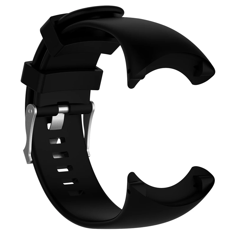 Ремешок силиконовый для наручных часов Suunto Core спортивные часы черного цвета