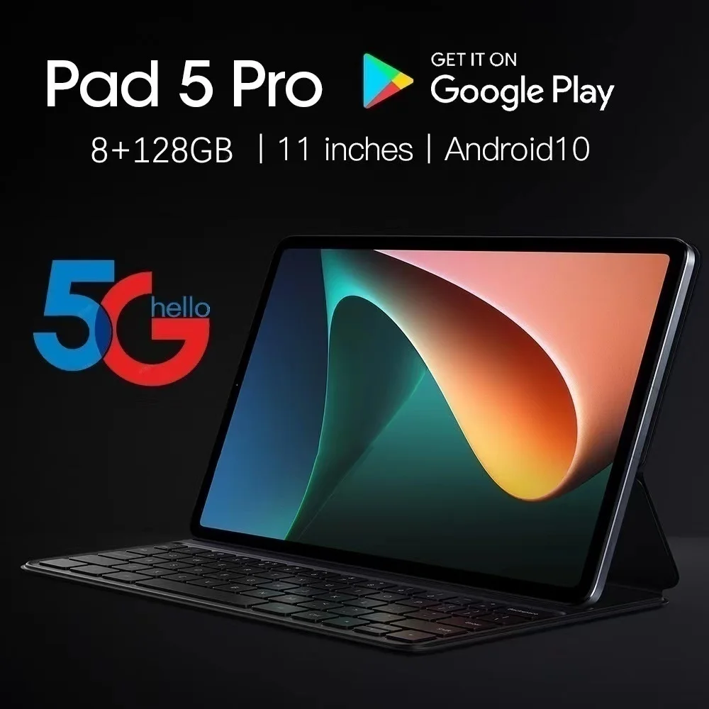 

2023 Global Firmware New Pad5 Pro 10.1inch WIFI 2.5K LCD Screen MTK6750 Octa Core 12GB+512GB Tablet Android 12 24+48MP Camera