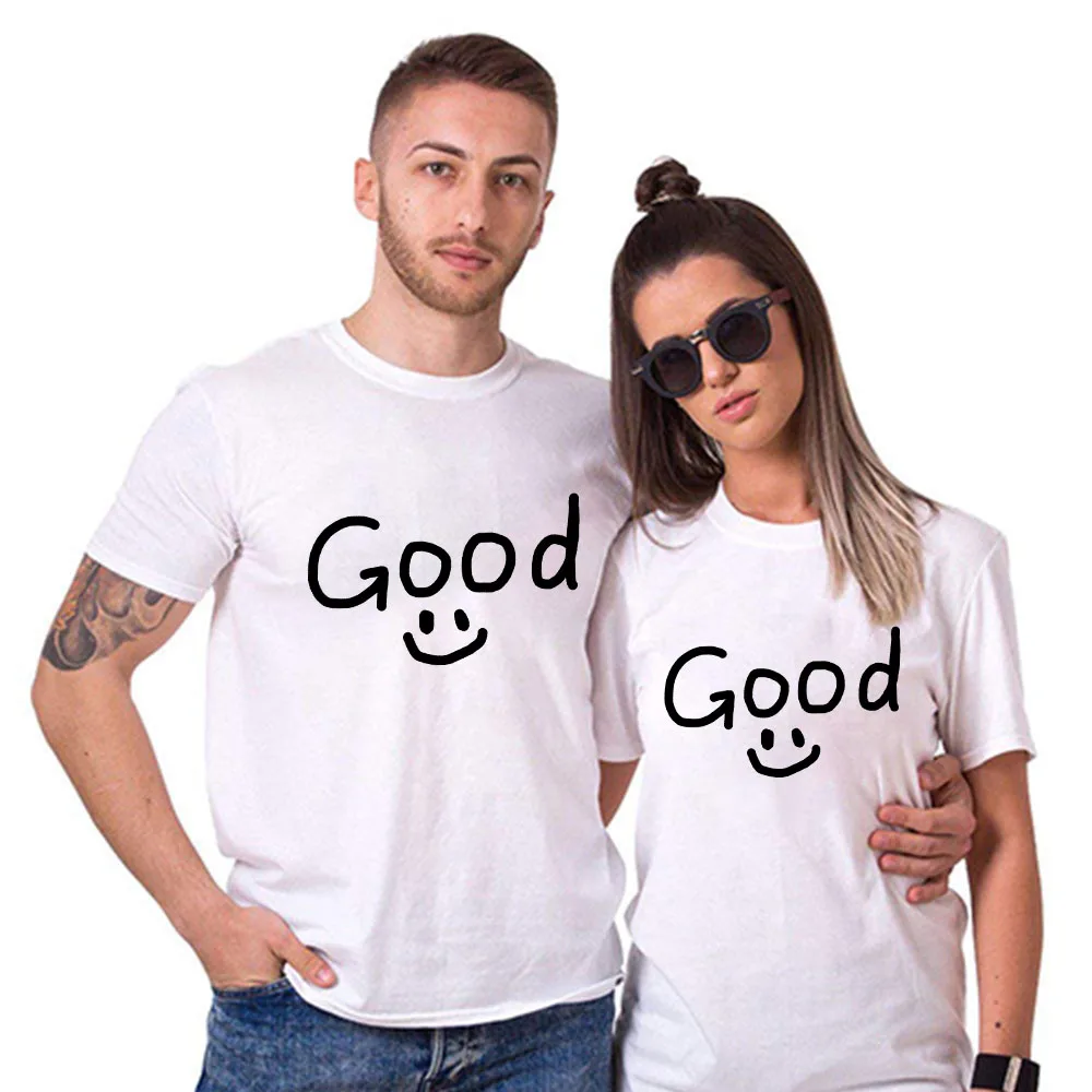 

2022 Good Smile Printed 7 Color T shirts Summer Casual O-neck Short Sleeve Tees Couple Lovers tshirt Tops Clothes