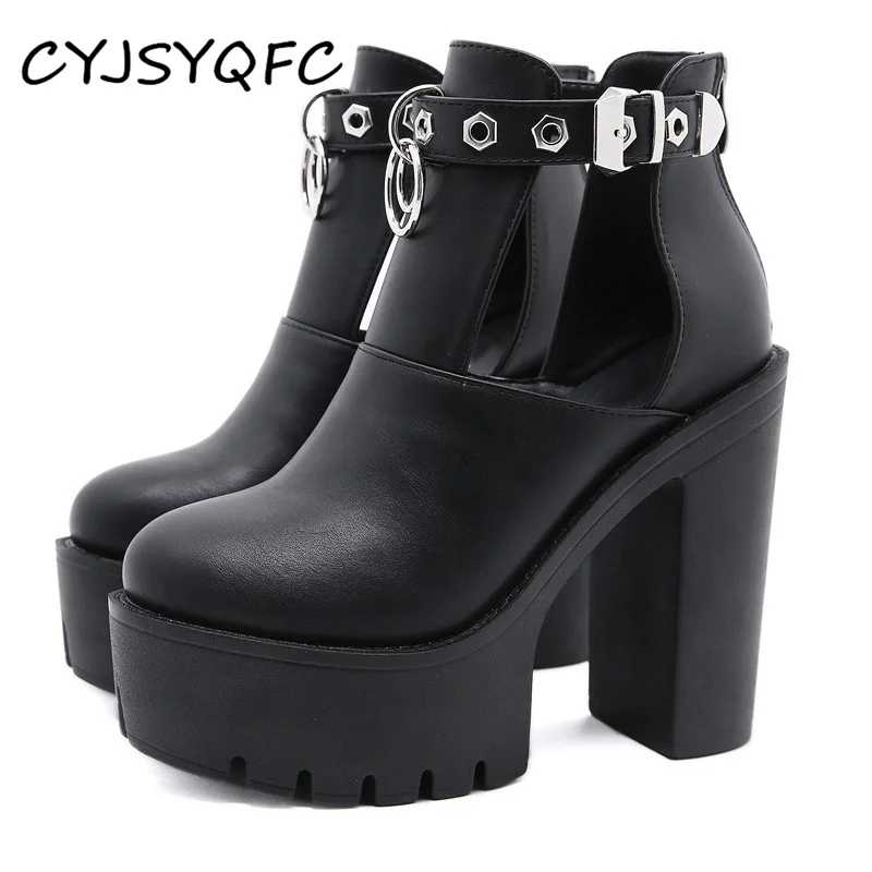 Spring Autumn Punk Gothic Ankle Boots for Women High Heels Casual Cut-outs Buckle Round Toe Chain Thick Heels Platform Shoes
Spring Autumn Punk Gothic Ankle Boots for Women High Heels Casual Cut-outs Buckle Round Toe Chain Thick Heels Platform Shoes