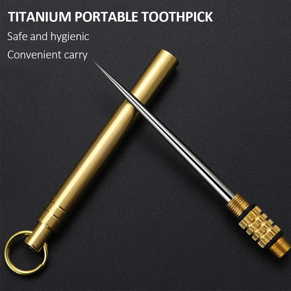 Portable Titanium Toothpicks Dental floss Metal Pocket Keychain Stainless Steel Reusable Toothpicks For toothpicks with thread
Portable Titanium Toothpicks Dental floss Metal Pocket Keychain Stainless Steel Reusable Toothpicks For toothpicks with thread