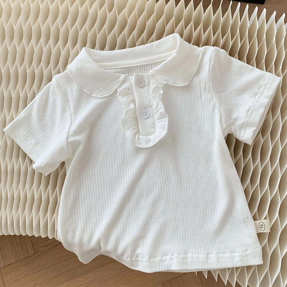 Kids T Shirt For Girls Cotton Peter Pan Collar Solid Color Fashion Toddler Clothes
Kids T Shirt For Girls Cotton Peter Pan Collar Solid Color Fashion Toddler Clothes