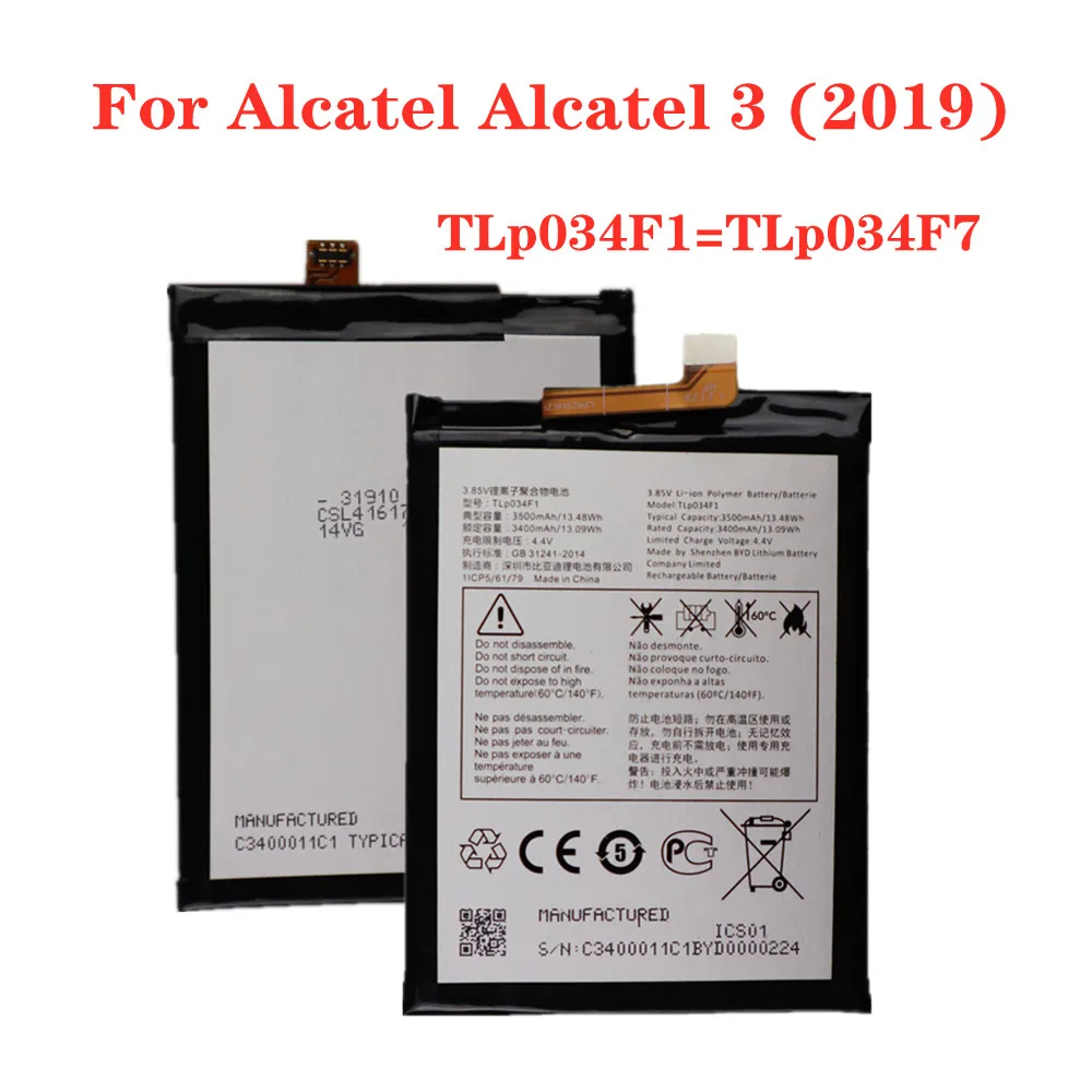 New 3500mAh TLP034F1 TLP034F7 Battery For Alcatel 3 3L (2019) 5053Y 5053K 5053D 5039D Phone Battery
New 3500mAh TLP034F1 TLP034F7 Battery For Alcatel 3 3L (2019) 5053Y 5053K 5053D 5039D Phone Battery