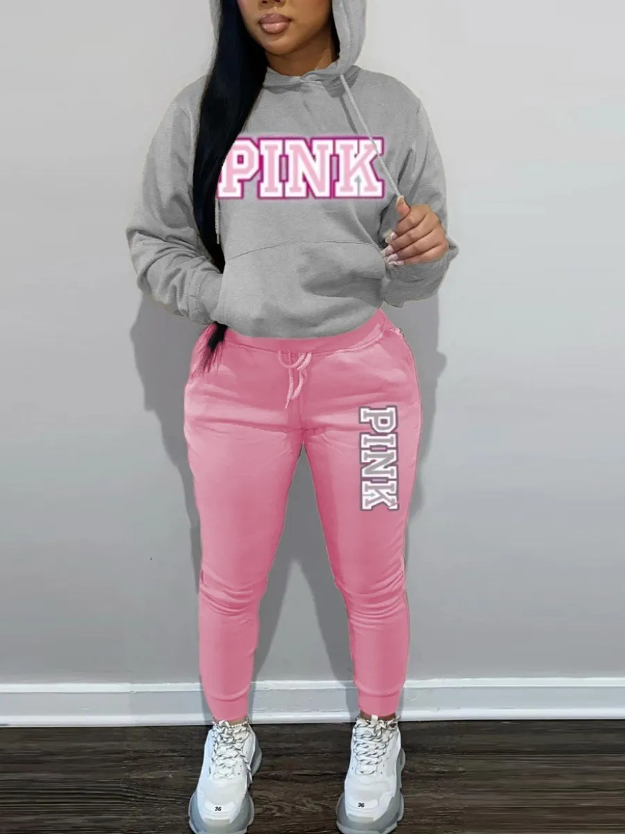 LW Two Piece Set Pink Letter Print Tracksuit Set Women Hooded Sweatsuits Fashion Print Tracksuit Casual Female Outfits Streetwea
LW Two Piece Set Pink Letter Print Tracksuit Set Women Hooded Sweatsuits Fashion Print Tracksuit Casual Female Outfits Streetwea