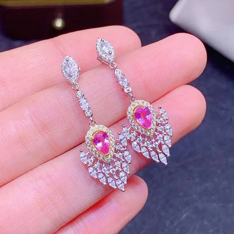 KOFSAC Women Exquisite Earrings Elegant Zircon Pink Water Droplet Ear Jewelry 925 Sterling Silver Earring Lady Party Accessories
KOFSAC Women Exquisite Earrings Elegant Zircon Pink Water Droplet Ear Jewelry 925 Sterling Silver Earring Lady Party Accessories