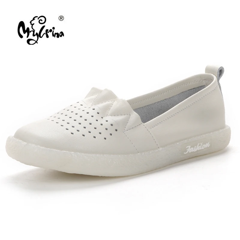 MYLRINA Genuine Leather Women Slip On Sneakers Shallow Loafer Shoes Breathable Hollow Out Casual Ladies Shoes Woman Plus Size
MYLRINA Genuine Leather Women Slip On Sneakers Shallow Loafer Shoes Breathable Hollow Out Casual Ladies Shoes Woman Plus Size