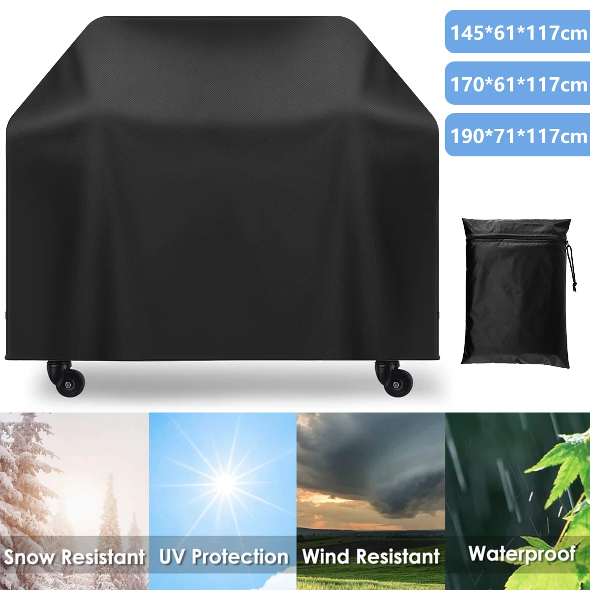 Grill Cover Oxford Cloth Waterproof Barbecue Cover with Drawstring Heavy Duty Weather Resistant Gas Grill Protector Cover
Grill Cover Oxford Cloth Waterproof Barbecue Cover with Drawstring Heavy Duty Weather Resistant Gas Grill Protector Cover