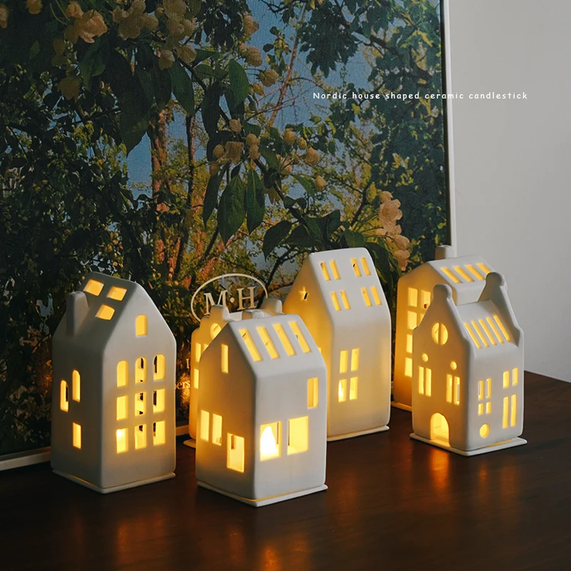 TingKe Nordic Danish architectural modeling ceramic candlestick home decoration simple matte hollow small house ceramic ornament
TingKe Nordic Danish architectural modeling ceramic candlestick home decoration simple matte hollow small house ceramic ornament