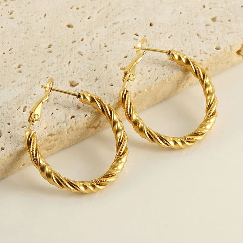 HIYEE Round Spiral Earrings, European And American New Fashion Versatile Titanium Steel Earrings, Refined Temperament
HIYEE Round Spiral Earrings, European And American New Fashion Versatile Titanium Steel Earrings, Refined Temperament