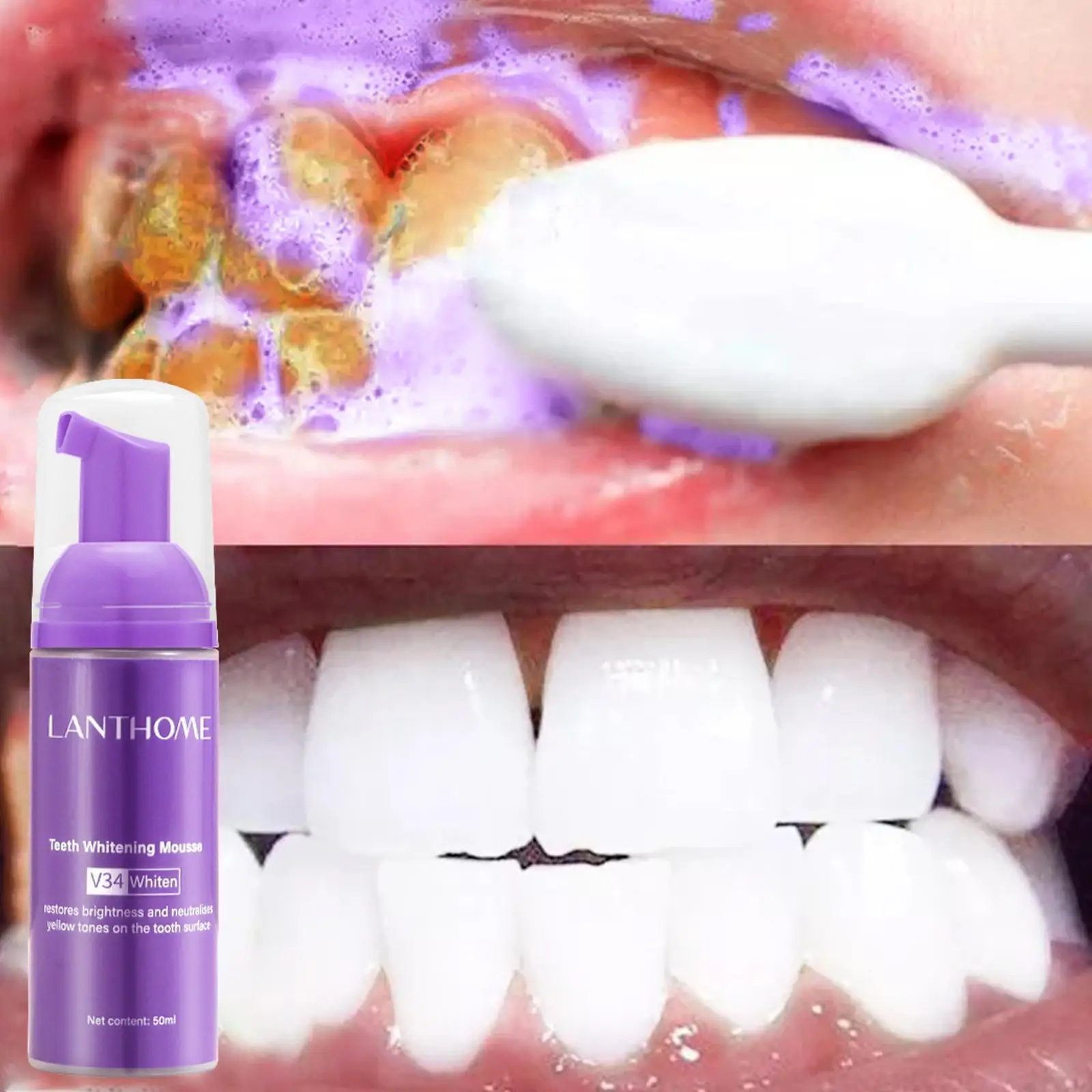 50MLTeeth Whitening Mousse Remove Stains Fresh Breath Cleaning Teeth Oral Mousse Whitening Tooth Hygiene Foam Toothpaste Q7G1
50MLTeeth Whitening Mousse Remove Stains Fresh Breath Cleaning Teeth Oral Mousse Whitening Tooth Hygiene Foam Toothpaste Q7G1