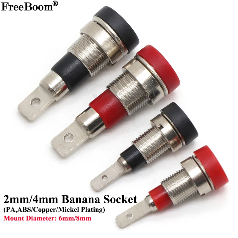 

1/5Pcs 2mm 4mm Wire Binding Post Copper Banana Sock Female Plugs Head Insulated Panel Terminal Splice Adapter Jack Mut Connector