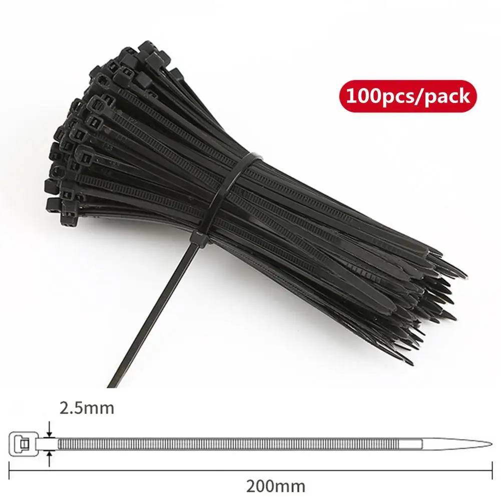 Self-locking plastic nylon tie 100PCS/bag black Zip wraps strap nylon cable tie set fastening ring Loop Wire Wrap Dropshipping
Self-locking plastic nylon tie 100PCS/bag black Zip wraps strap nylon cable tie set fastening ring Loop Wire Wrap Dropshipping