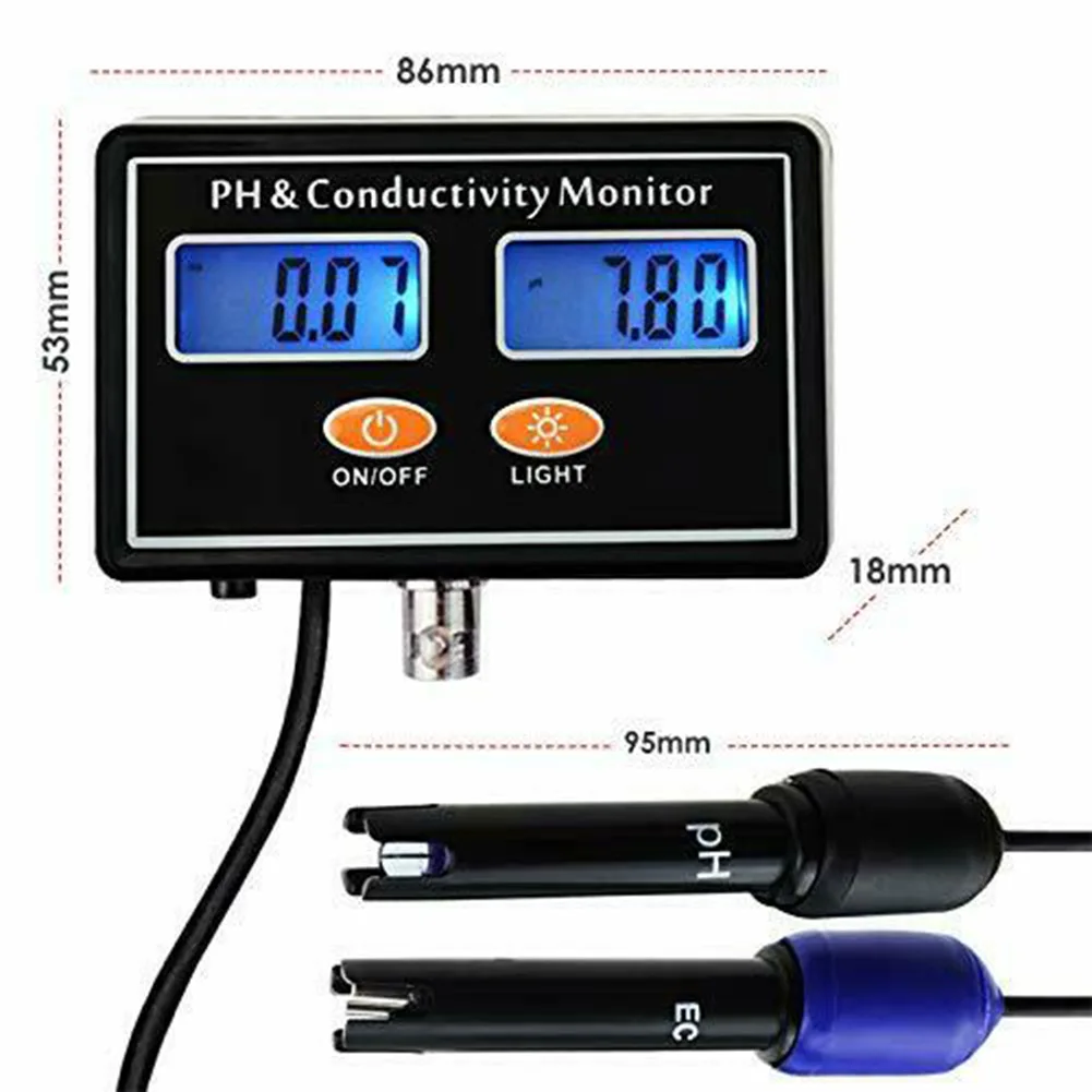 Water Quality Tester Water Quality Meter PH/EC Conductivity Meter With ATC 0.0-14.0pH /0~19.99ms For Fish Tank Aquarium Pool SPA
Water Quality Tester Water Quality Meter PH/EC Conductivity Meter With ATC 0.0-14.0pH /0~19.99ms For Fish Tank Aquarium Pool SPA