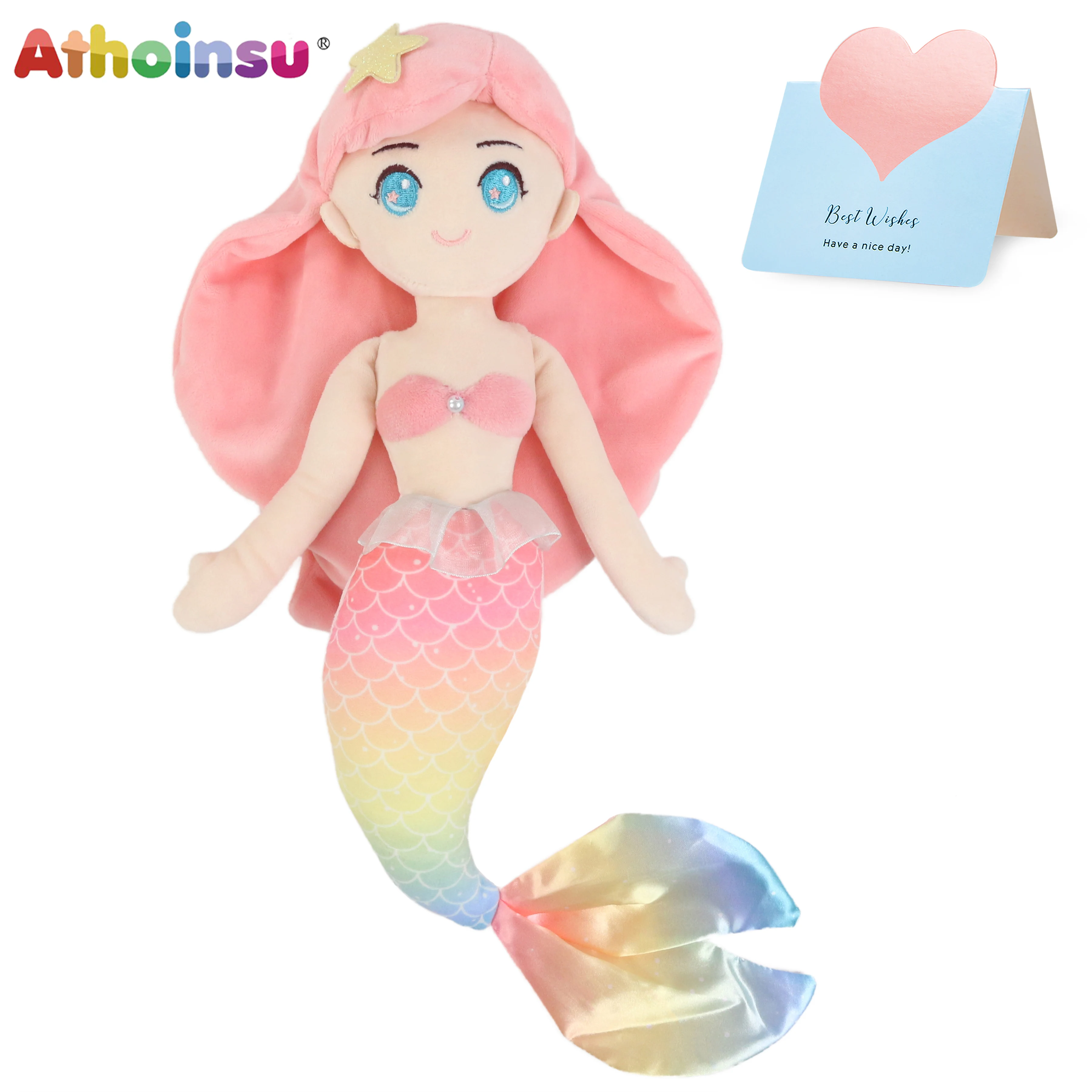 Athoinsu Beautiful Mermaid Cartoon Plush Toy Cotton Stuffed Throw Pillow Birthday Gift for Girls Cute Home Decoration
Athoinsu Beautiful Mermaid Cartoon Plush Toy Cotton Stuffed Throw Pillow Birthday Gift for Girls Cute Home Decoration