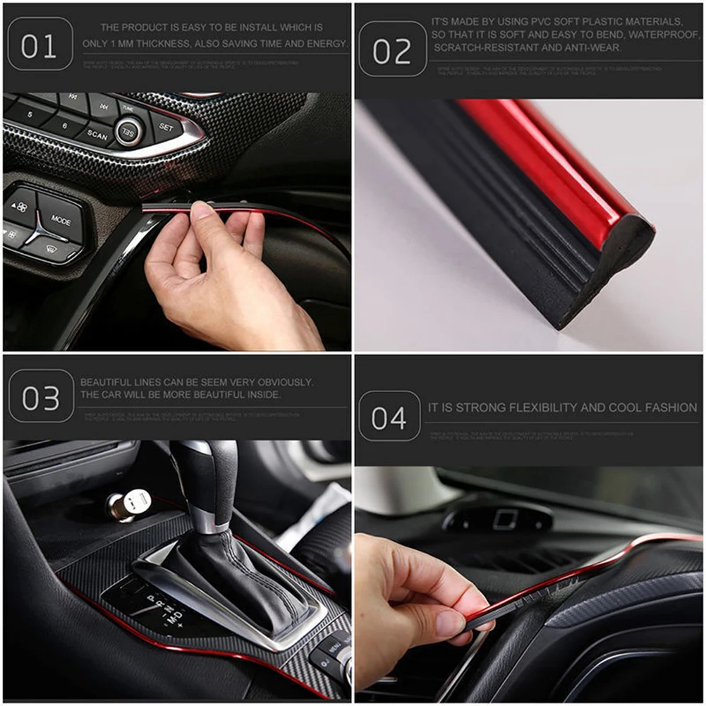 Part Trim Strip Black Car Carbon Fiber Door Gap Interior Molding Panel Edge Line Plastic 1pc Brand New Durable
Part Trim Strip Black Car Carbon Fiber Door Gap Interior Molding Panel Edge Line Plastic 1pc Brand New Durable