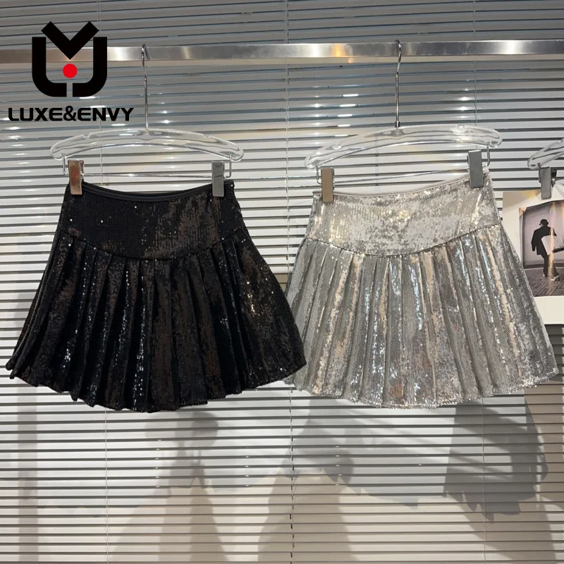 LUXE&ENVY Women Sequins A-line Pleated Skirts Mini Banquet High Waist Solid Color 2023 Summer New Trend
LUXE&ENVY Women Sequins A-line Pleated Skirts Mini Banquet High Waist Solid Color 2023 Summer New Trend