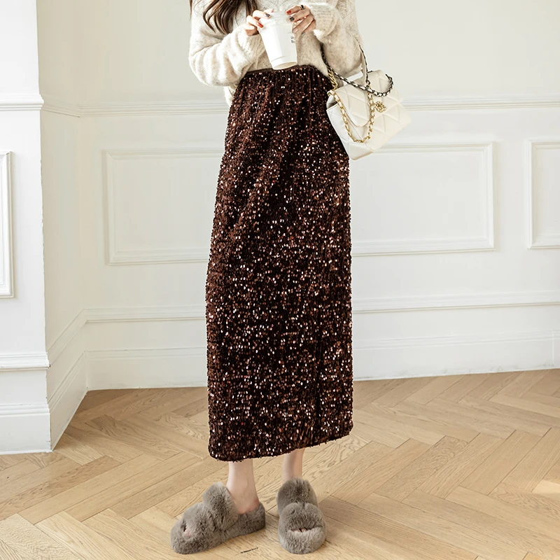 Limiguyue бархатная юбка, коричневая осенне-зимняя женская длинная юбка с эластичным поясом и разрезом, облегающая вечерняя Клубная одежда для вечевечерние
Limiguyue бархатная юбка, коричневая осенне-зимняя женская длинная юбка с эластичным поясом и разрезом, облегающая вечерняя Клубная одежда для вечевечерние